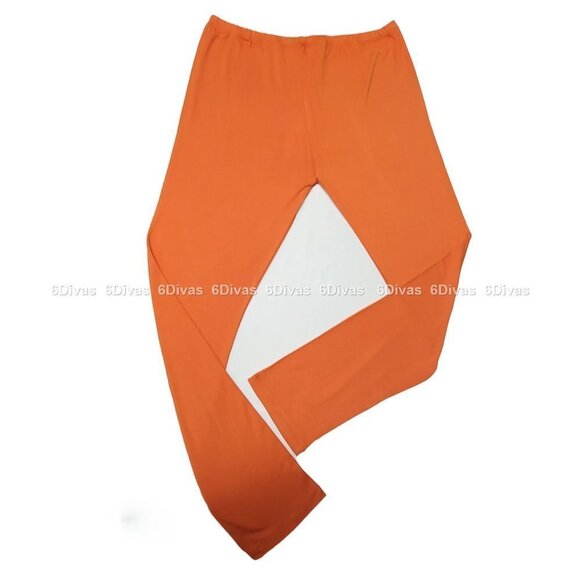 Orange Stretch Pants Full Length Stretch Leggings-  One Size Fits Most - Picture 1 of 8
